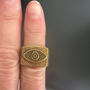 Jagged Halo This Too Shall Pass Gold Plated ring size 5 1/2